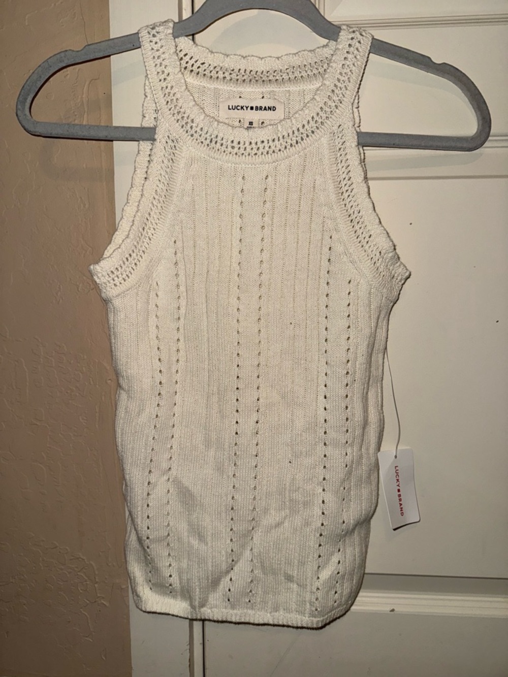 Lucky Brand White Knit Tank top
